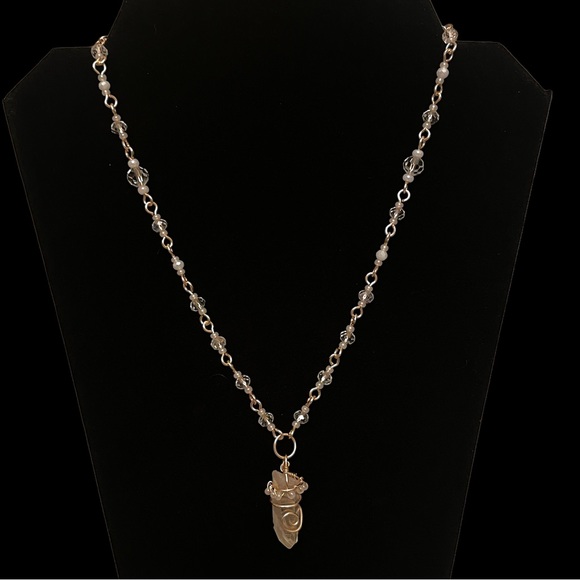 2/27/23-  wire wrapped clear quartz necklace - Picture 4 of 4